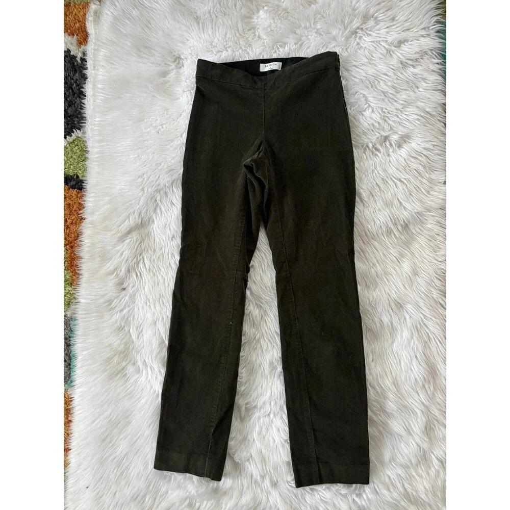 Babaton Aritzia Mitch green corduroy pants SIze 2 - Picture 4 of 12
